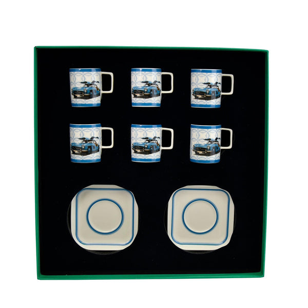 Classic Cars 50's Porcelain 6 Pcs Teacup Set