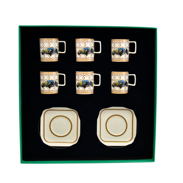 Classic Cars 30's Porcelain 6 Pcs Teacup Set