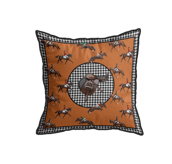 Equestrian Orenge Throw Pillow Cover - Vitelli Design Studio UAE