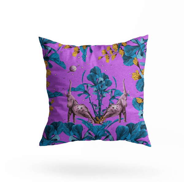Wonderland Purple Elephant Throw Pillow Cover - Vitelli Design Studio UAE
