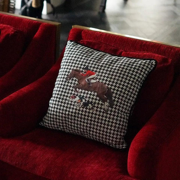 Equestrian Red Coat Decorative Pillow - Vitelli Design Studio UAE