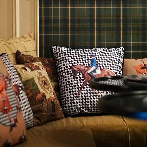 Equestrian Blue Decorative Pillow - Vitelli Design Studio UAE