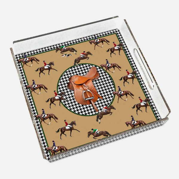 Equestrian Camel 40x40 Acrylic Tray - Vitelli Design Studio UAE