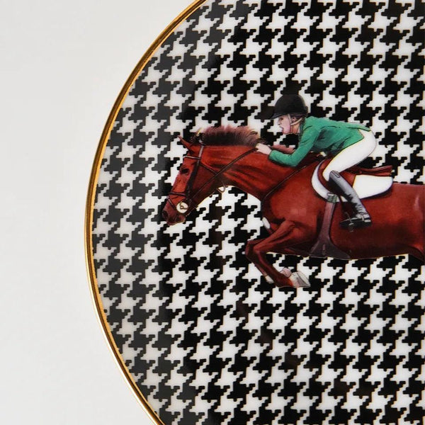 Equestrian Green Jacket 20 Cm Porcelain Plate - Vitelli Design Studio UAE