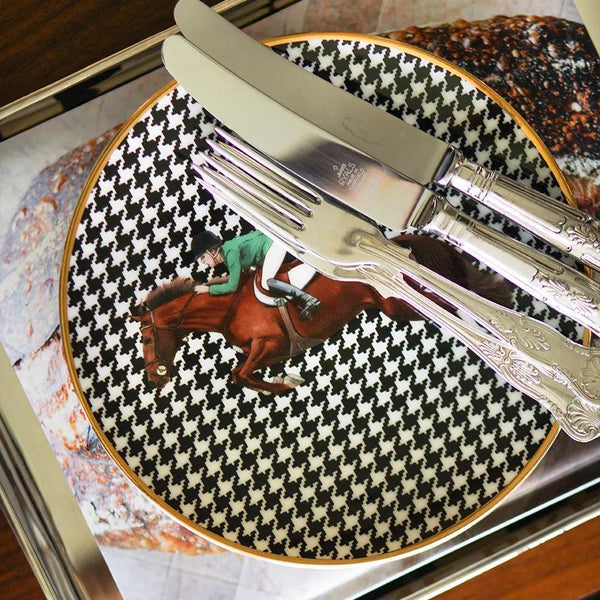 Equestrian Green Jacket 20 Cm Porcelain Plate - Vitelli Design Studio UAE