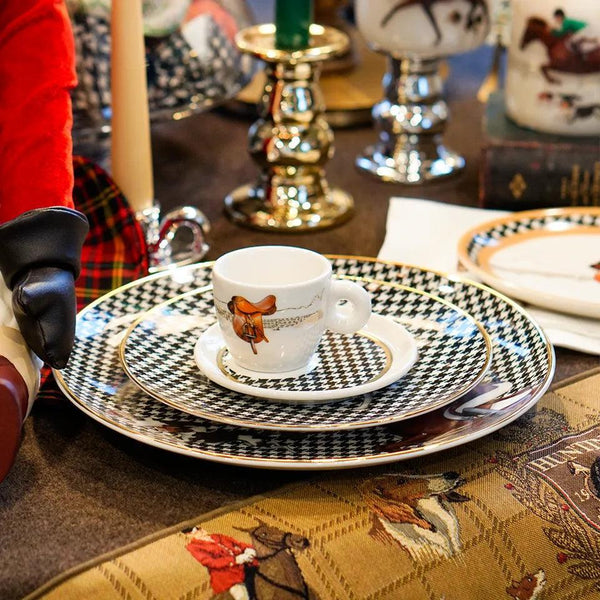 Equestrian Taba Saddle Porcelain Espresso Cup - Vitelli Design Studio UAE