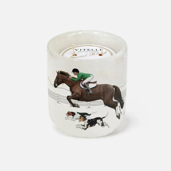 Equestrian Green Jacket Marble Candle - Vitelli Design Studio UAE