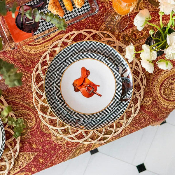 Equestrian Taba Saddle 20 Cm Porcelain Plate - Vitelli Design Studio UAE