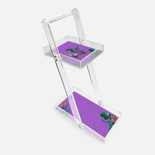 Wonderland Purple Elephant Acrylic Service Trolley - Vitelli Design Studio UAE
