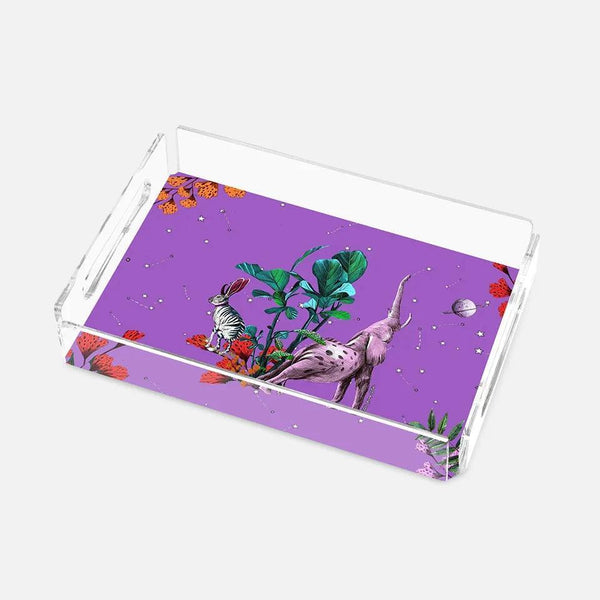 Wonderland Purple Elephant 25X17 Acrylic Tray - Vitelli Design Studio UAE