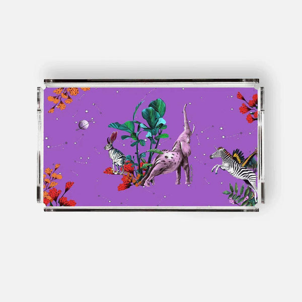 Wonderland Purple Elephant 38x23 Acrylic Tray - Vitelli Design Studio UAE