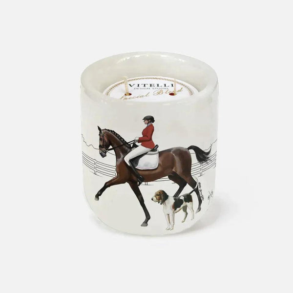 Equestrian Red Jacket Marble Candle - Vitelli Design Studio UAE