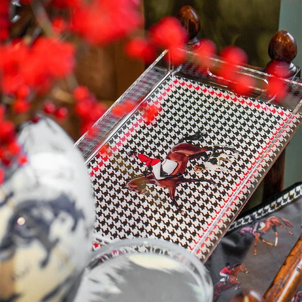 Equestrian Red Jacket 38x23 Acrylic Tray - Vitelli Design Studio UAE