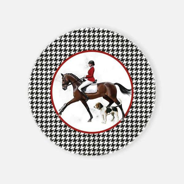 Equestrian Red Jacket Marble Serving Plate - Vitelli Design Studio UAE