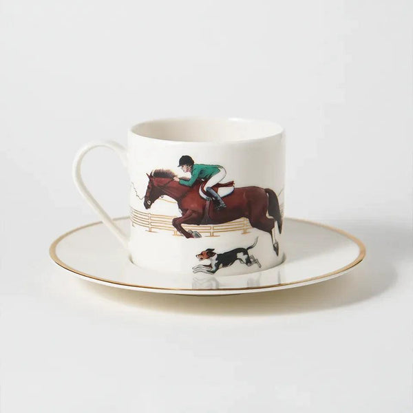 Equestrian Green Jacket Porcelain Teacup - Vitelli Design Studio UAE