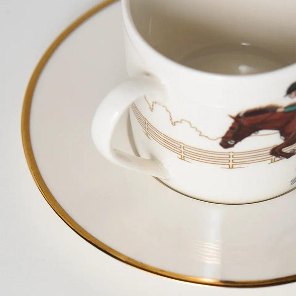 Equestrian Green Jacket Porcelain Teacup - Vitelli Design Studio UAE
