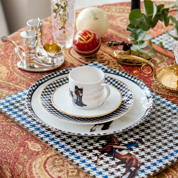 Equestrian Green Jacket Porcelain Teacup - Vitelli Design Studio UAE