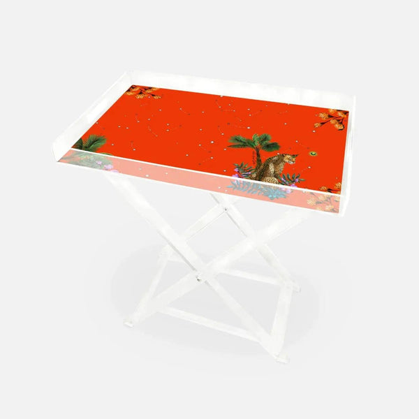 Wonderland Orange Leopard 2 60x40 Acrylic Coffee Table - Vitelli Design Studio UAE
