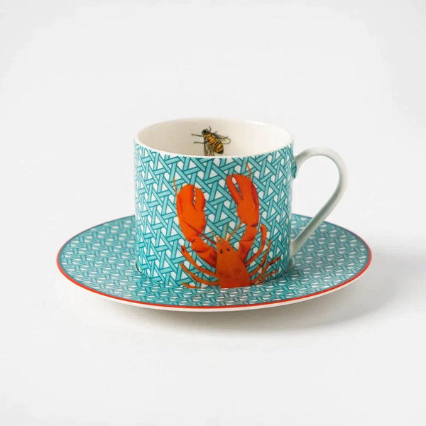 Hazeran Lobster & Crab Porcelain Teacup - Vitelli Design Studio UAE