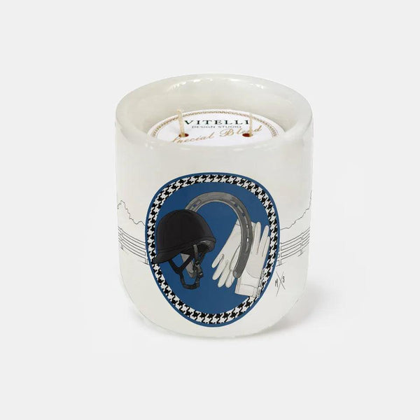 Equestrian Blue Marble Candle - Vitelli Design Studio UAE