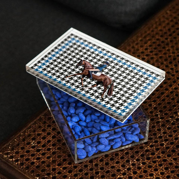 Equestrian Blue Jacket 22x14 Acrylic Jar - Vitelli Design Studio UAE