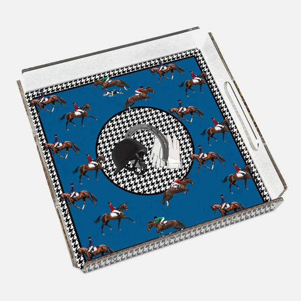 Equestrian Blue 40x40 Acrylic Tray - Vitelli Design Studio UAE