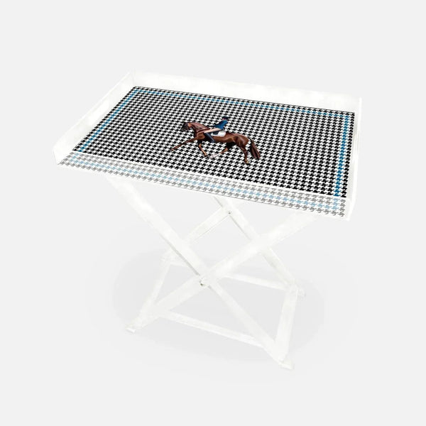 Equestrian Blue Jacket 60x40 Acrylic Coffee Table - Vitelli Design Studio UAE