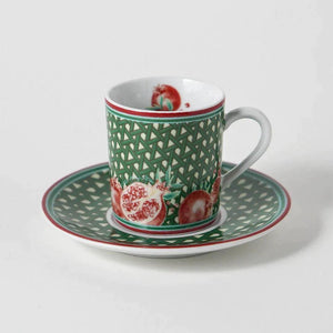 Hazeran Pomegranate Porcelain Turkish Coffee Cup - Vitelli Design Studio UAE