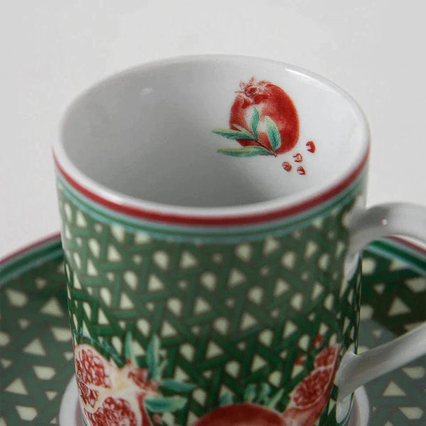 Hazeran Pomegranate Porcelain Turkish Coffee Cup - Vitelli Design Studio UAE