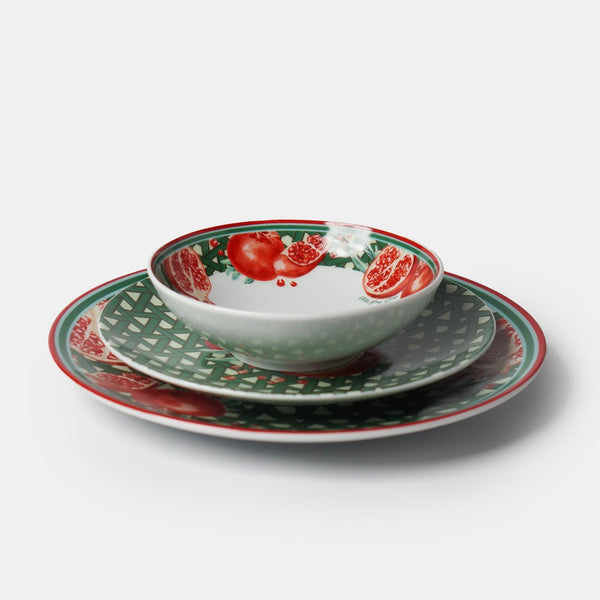 Hazeran Pomegranate 18 Piece 6 Person Dinner Set - Vitelli Design Studio UAE