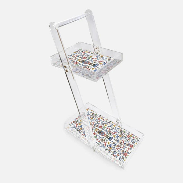 Nutcracker White Acrylic Service Trolley - Vitelli Design Studio UAE
