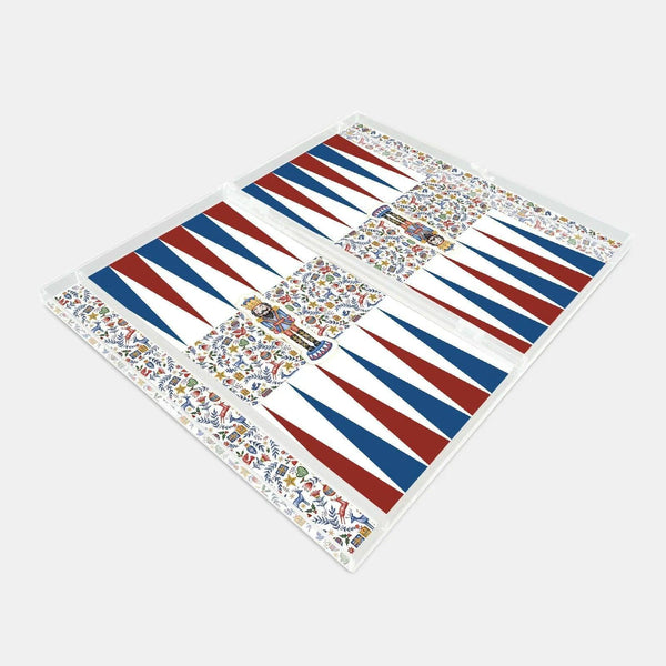 Nutcracker White Acrylic Backgammon - Vitelli Design Studio UAE