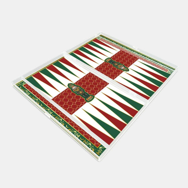 Nutcracker Red Acrylic Backgammon - Vitelli Design Studio UAE