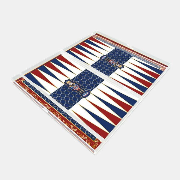 Nutcracker Blue Acrylic Backgammon - Vitelli Design Studio UAE