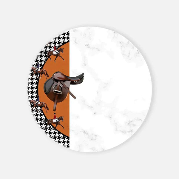 Equestrian Orange Marble Serving Plate - Vitelli Design Studio UAE
