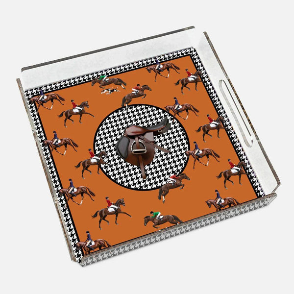Equestrian Orange 40x40 Acrylic Tray - Vitelli Design Studio UAE
