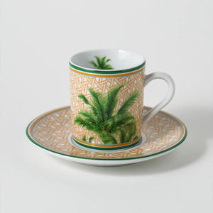 Hazeran Palm Porcelain Turkish Coffee Cup - Vitelli Design Studio UAE