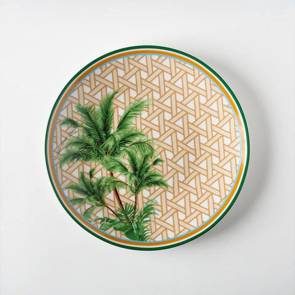 Hazeran Palm 25 Cm Porcelain Plate - Vitelli Design Studio UAE