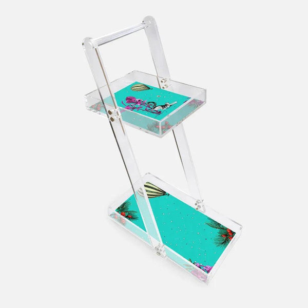 Wonderland Green Raccoon Acrylic Service Trolley - Vitelli Design Studio UAE