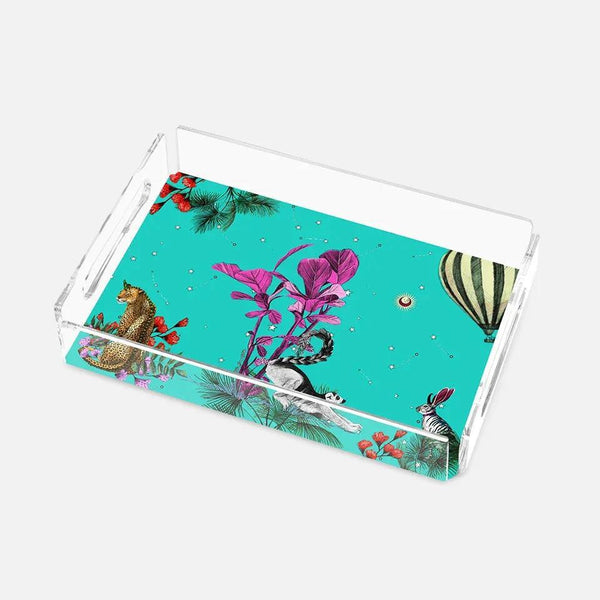 Wonderland Green Raccoon 25X17 Acrylicglass Tray - Vitelli Design Studio UAE