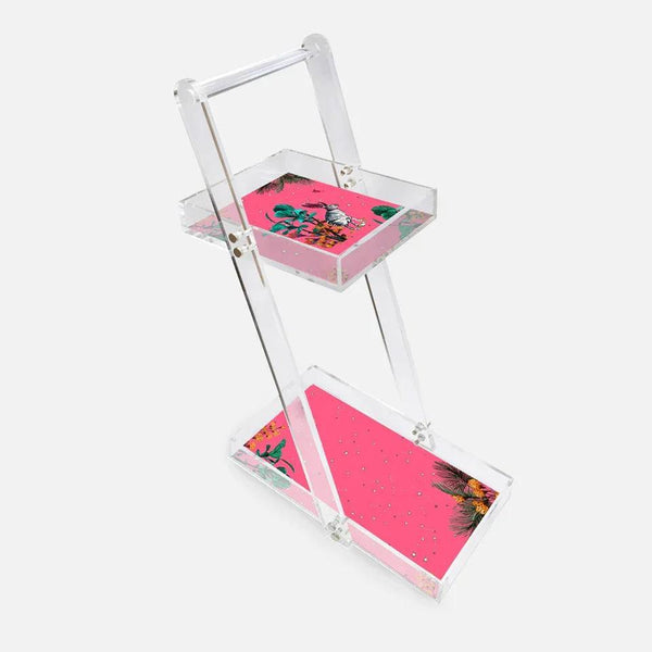 Wonderland Pink Rabbit Acrylic Service Trolley - Vitelli Design Studio UAE