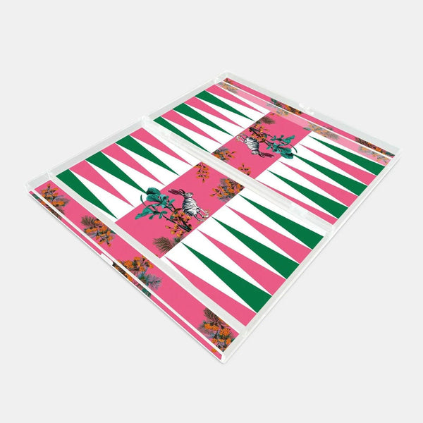 Wonderland Pink Rabbit Backgammon - Vitelli Design Studio UAE