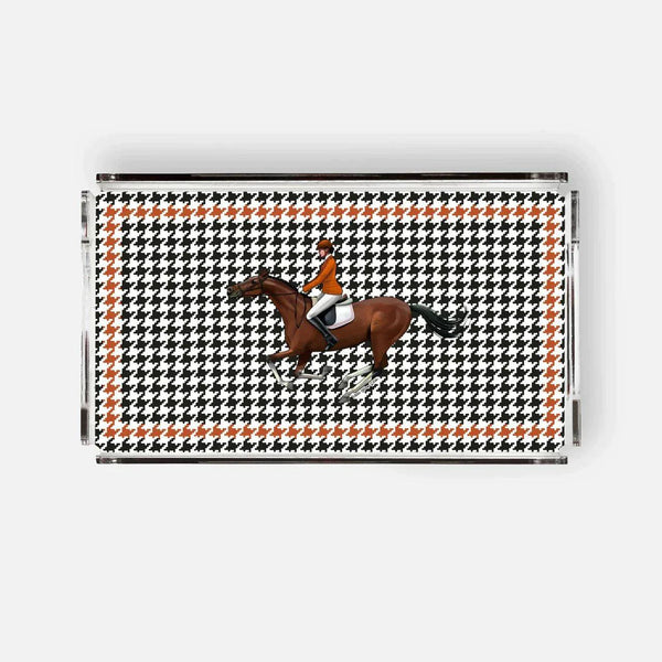 Equestrian Orange Jacket 38x23 Acrylic Tray - Vitelli Design Studio UAE