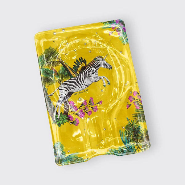 Wonderland Yellow Zebra Oval Cigar Ashtray - Vitelli Design Studio UAE
