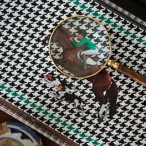 Equestrian Green Jacket 38x23 Acrylic Tray - Vitelli Design Studio UAE