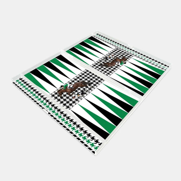 Equestrian Green Jacket Acrylic Backgammon - Vitelli Design Studio UAE