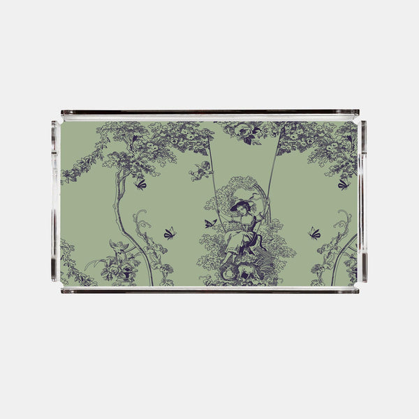 Timeless Collection Green 38x23 Acrylic Tray - Vitelli Design Studio UAE