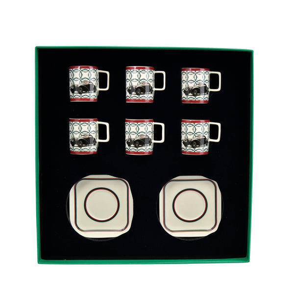Classic Cars 40's Porcelain  6 Pcs Teacup Set