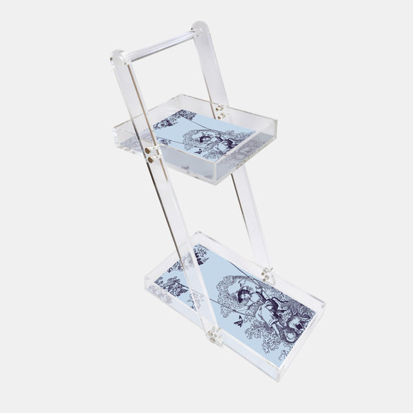 Timeless Collection Blue Acrylic Service Trolley - Vitelli Design Studio UAE