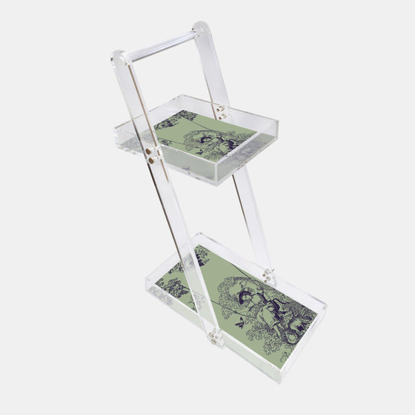 Timeless Collection Green Acrylic Service Trolley - Vitelli Design Studio UAE